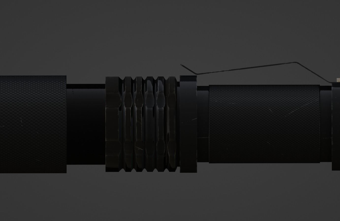 Flashlight Tactical Low-poly 3D model_3