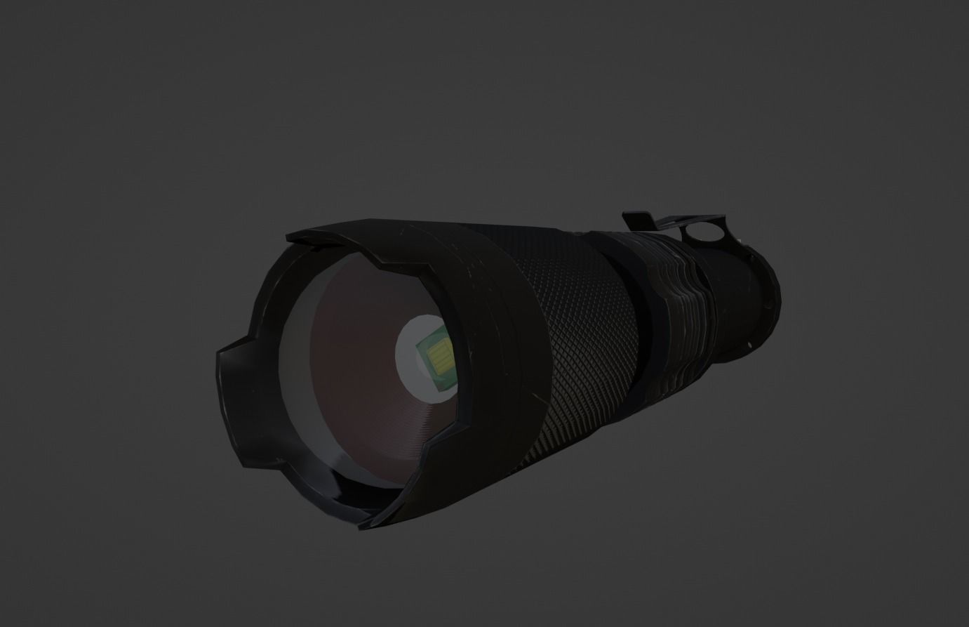 Flashlight Tactical Low-poly 3D model_1