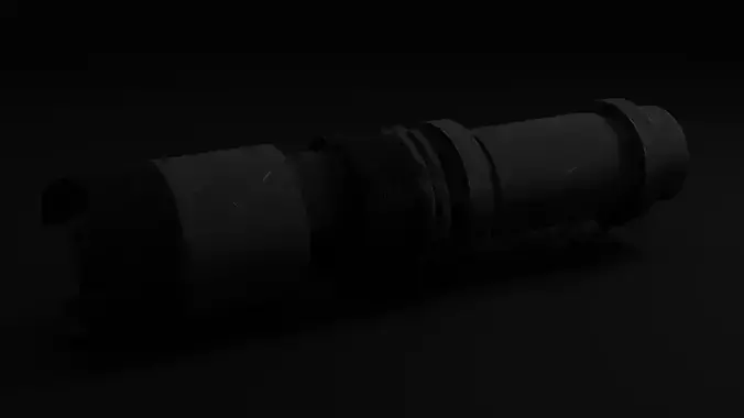 Flashlight Tactical Low-poly 3D model