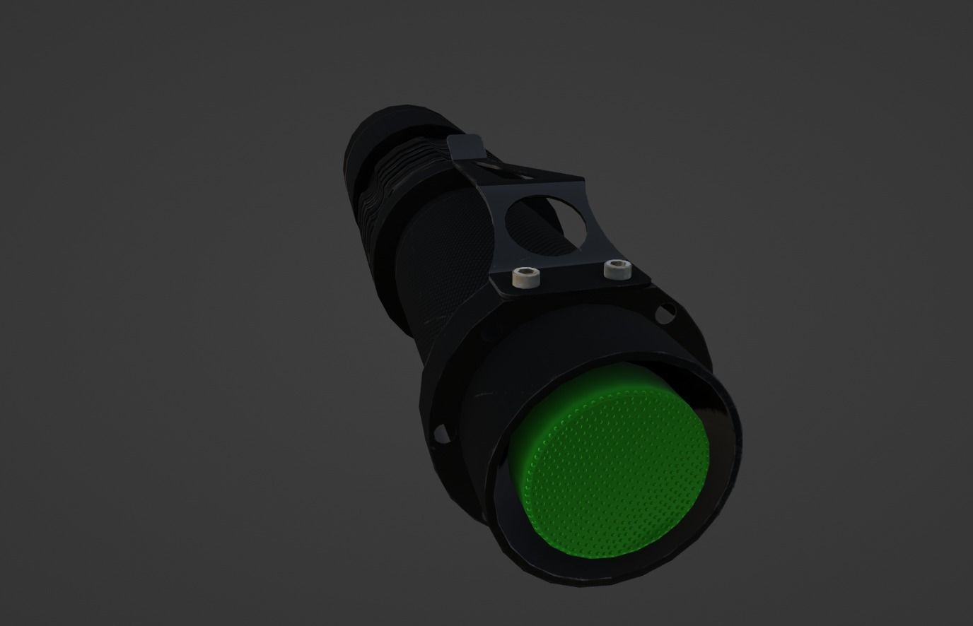Flashlight Tactical Low-poly 3D model_2