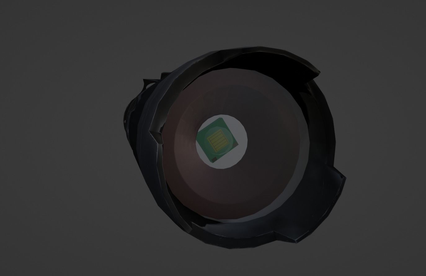 Flashlight Tactical Low-poly 3D model_5