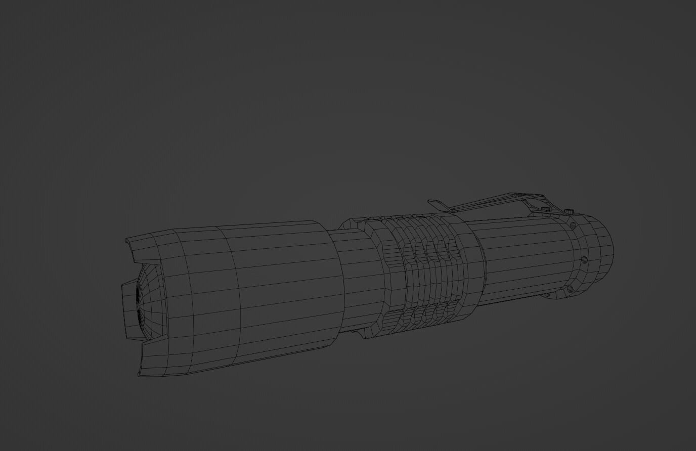 Flashlight Tactical Low-poly 3D model_6