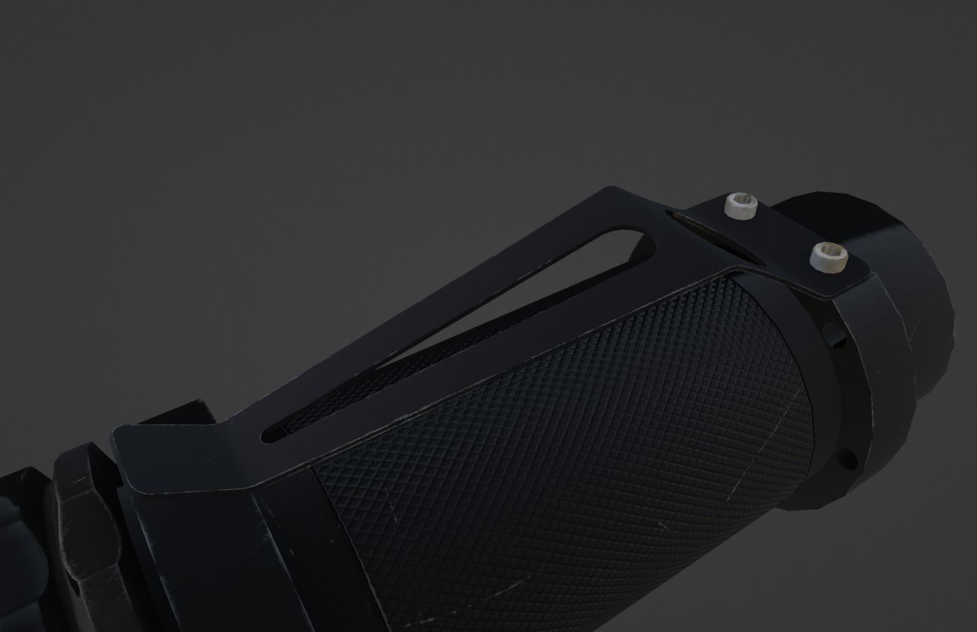 Flashlight Tactical Low-poly 3D model_4