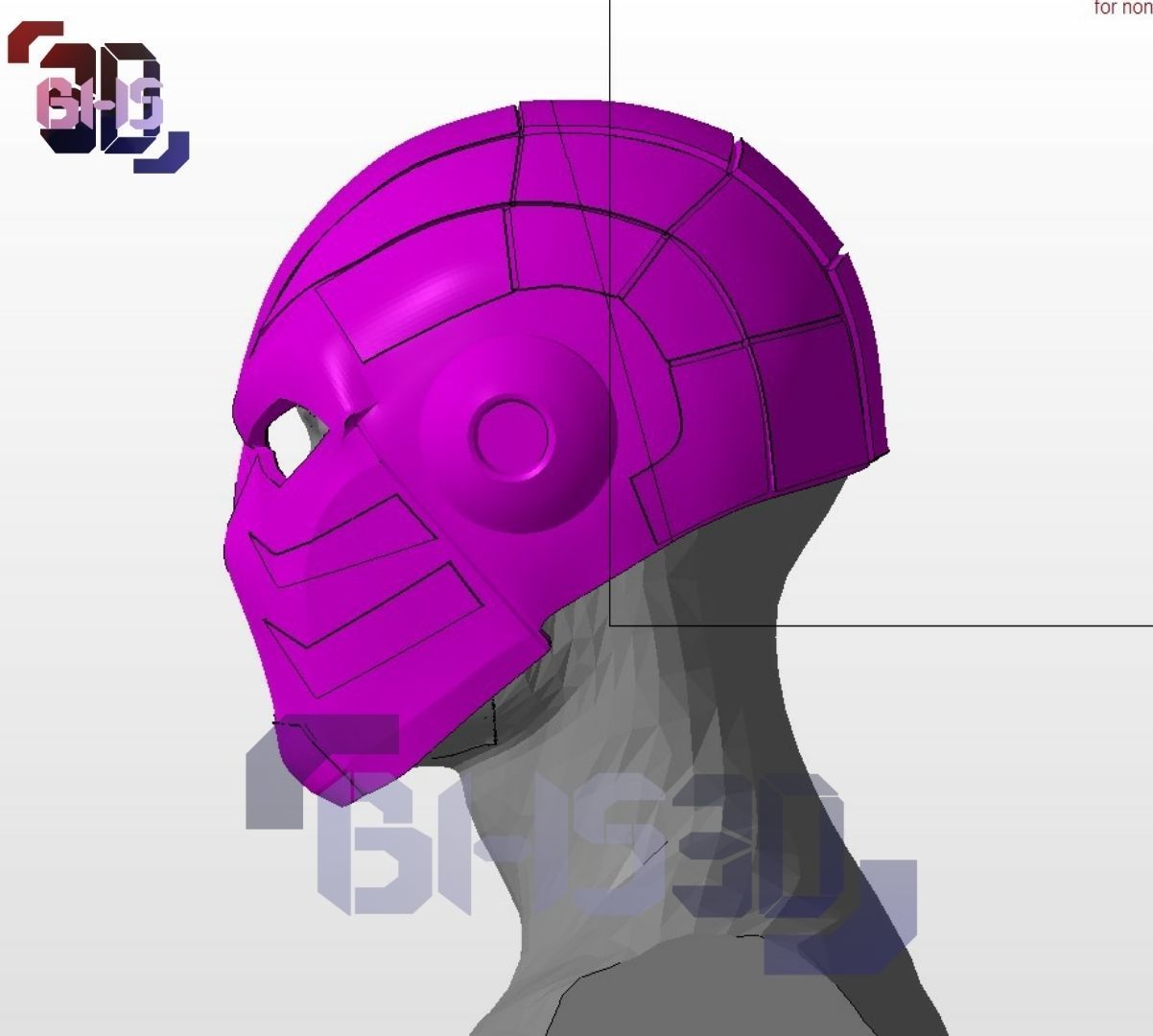 Azrael batman Helmet 3D 3D print model_4