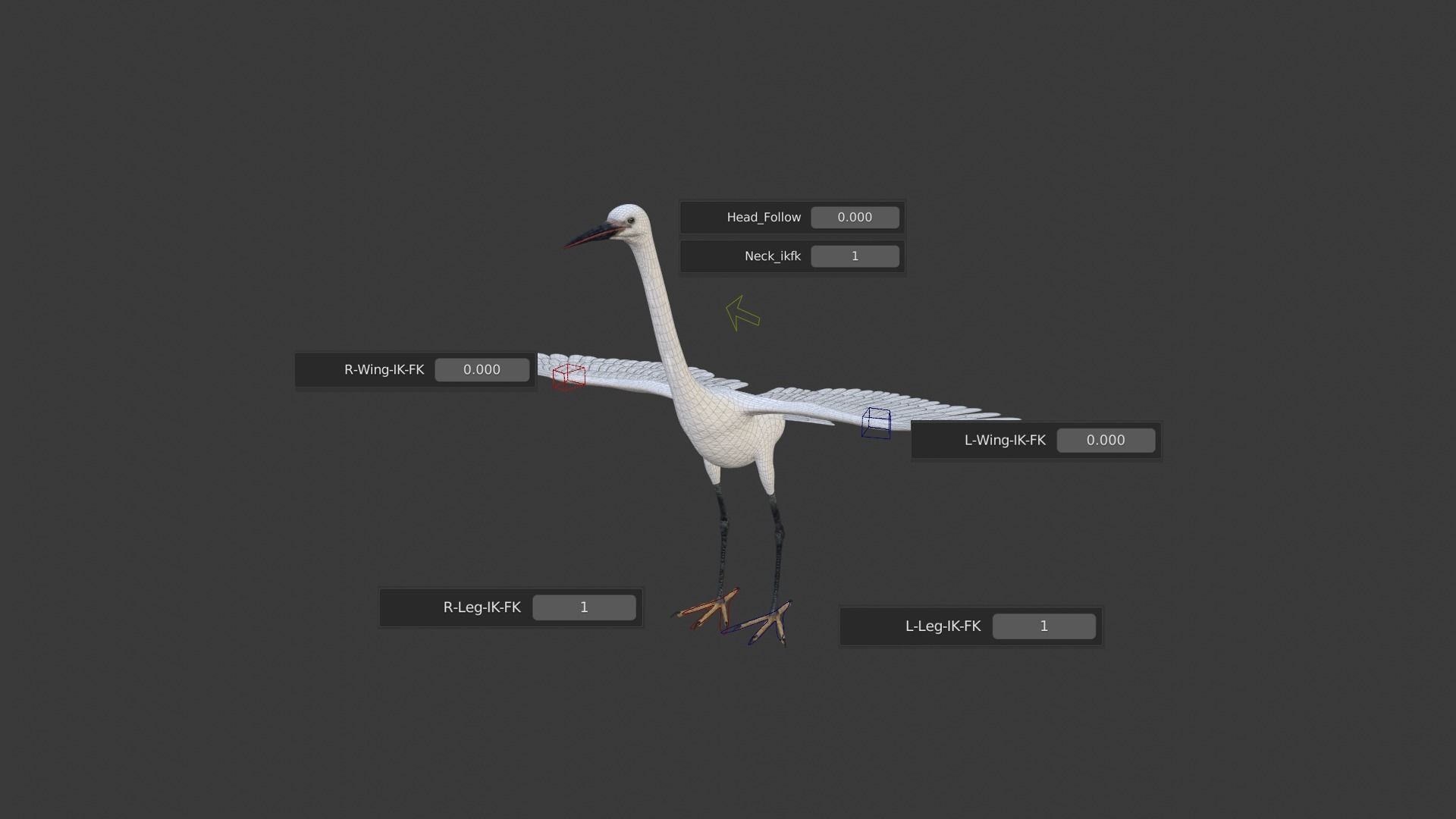 Egret Animated VFX Grace 3D model_15