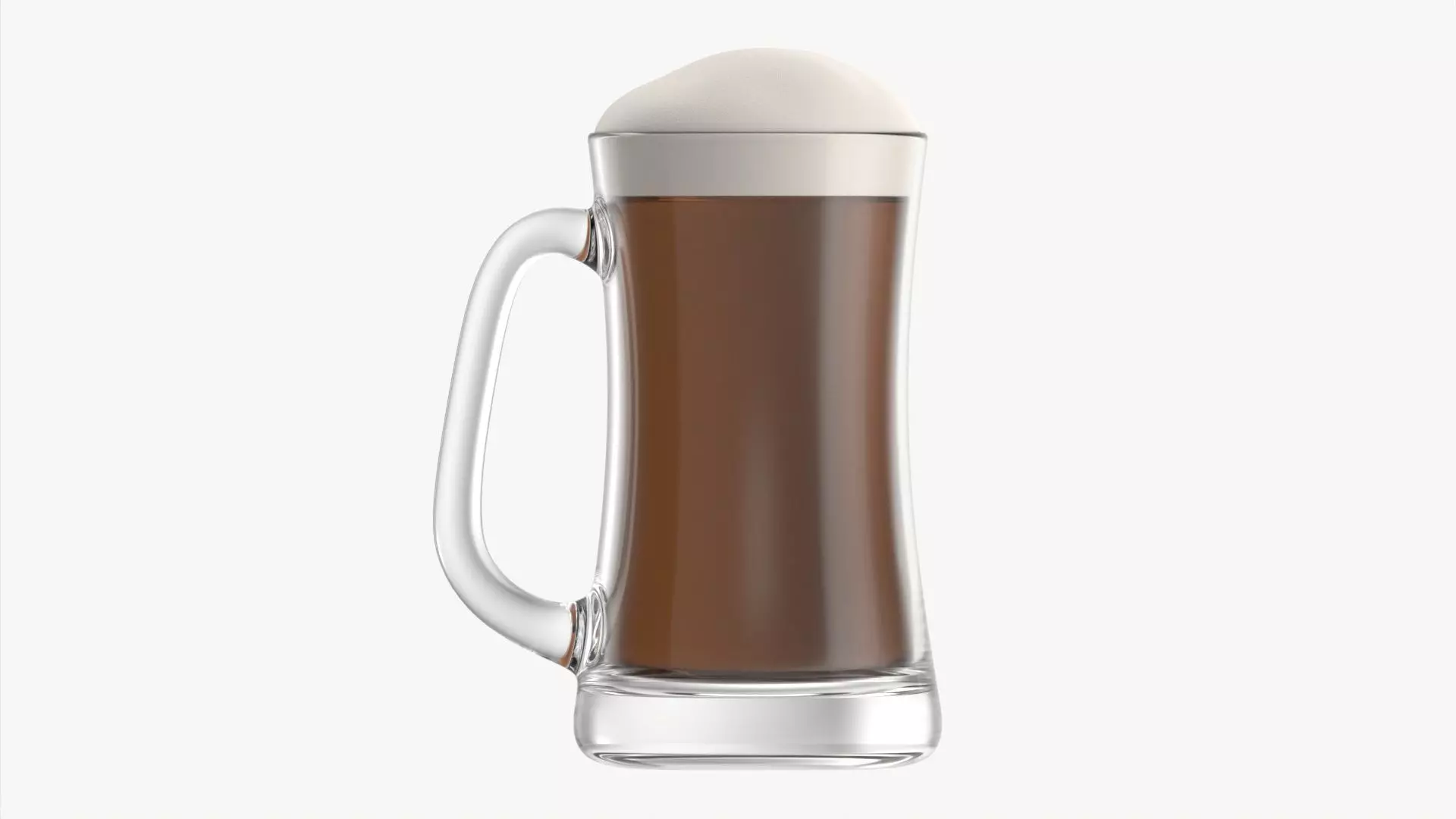 Beer mug with foam 02 3D model