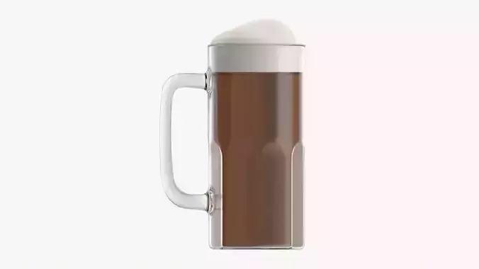 Beer mug with foam 04 3D model
