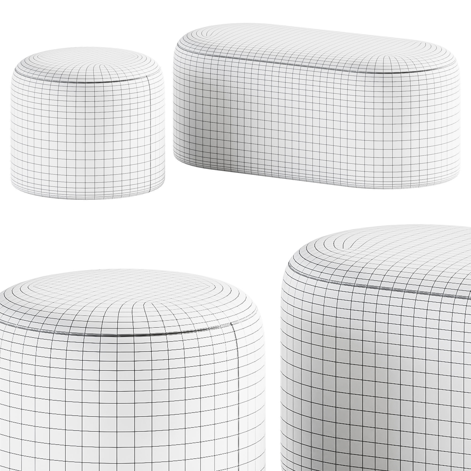 Isola Ottoman and Pouf by IOC project partners 3D model_1