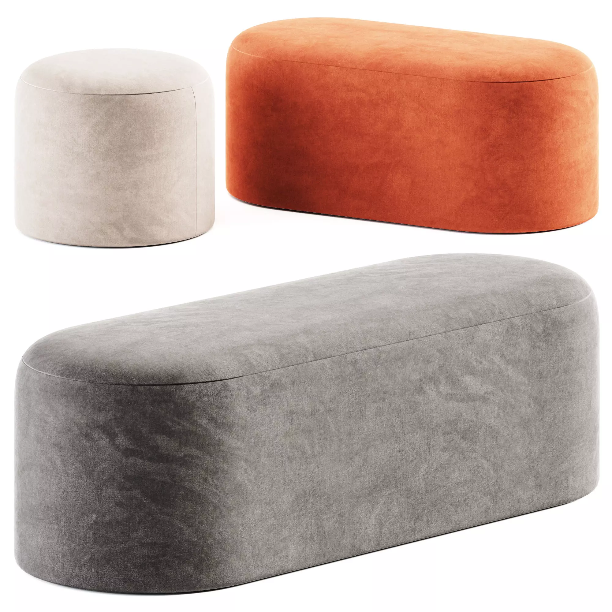 Isola Ottoman and Pouf by IOC project partners 3D model_0