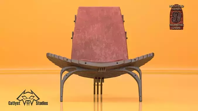 House Hold Series - 9 Parametric Chairs - Chair 3  Low-poly 3D model