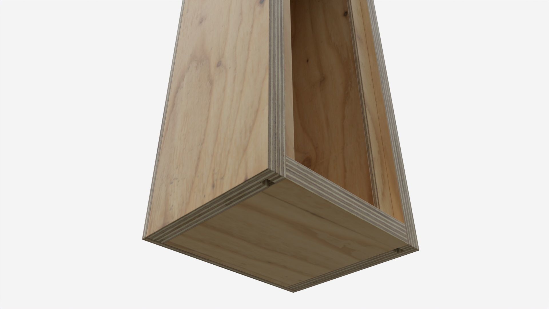 Wooden box for wine bottle with handle 3D model_2