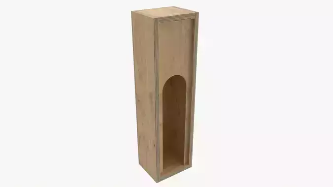 Wooden box for wine bottle with hole