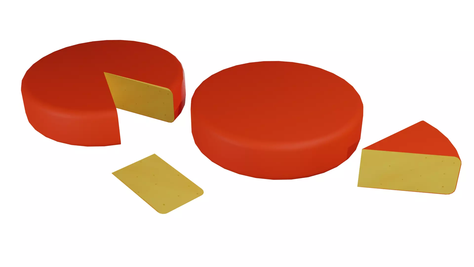 Cheese Set 4 models 3D model_0