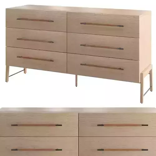 Magnolia-6-Drawer-Dresser modern dresser with wooden drawers and metal handles