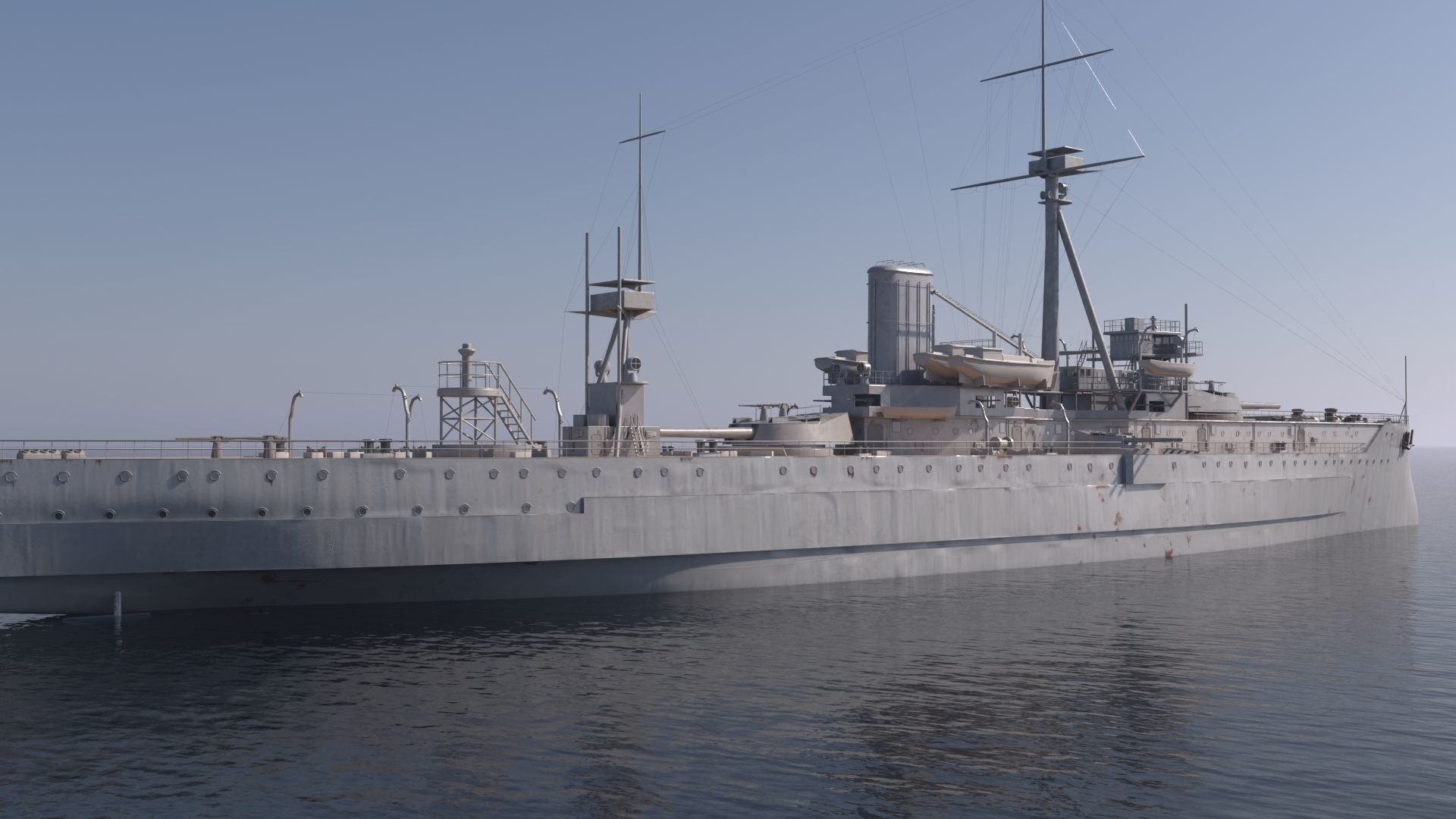 SuperB Warship 3D model_4