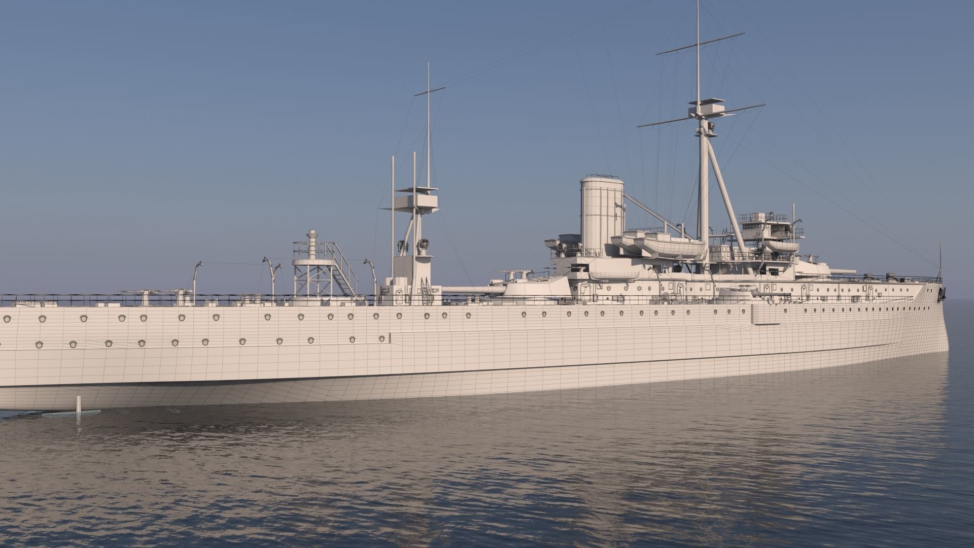 SuperB Warship 3D model_7