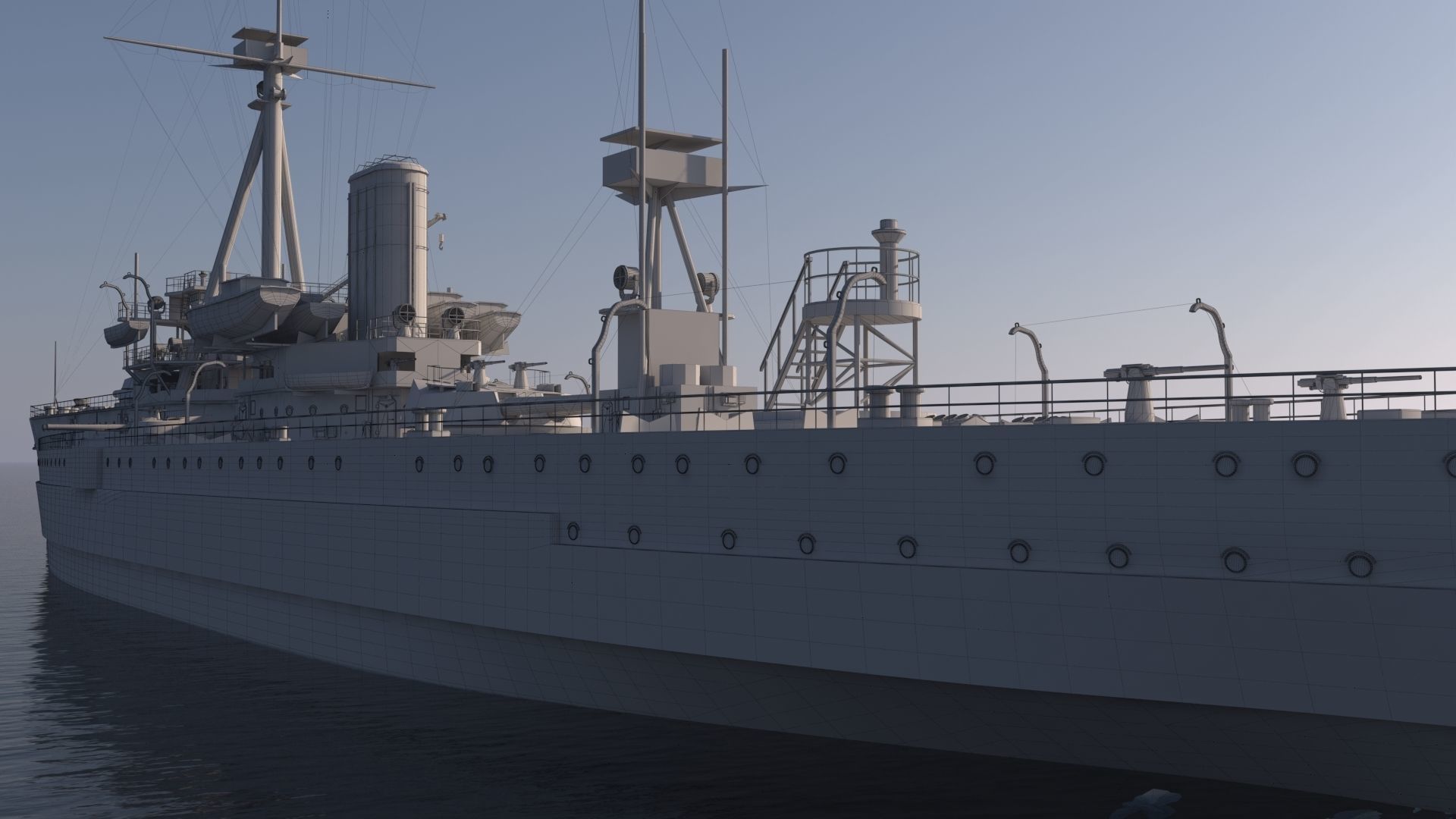 SuperB Warship 3D model_5