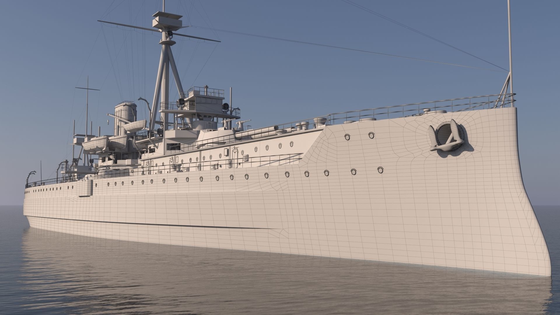 SuperB Warship 3D model_1