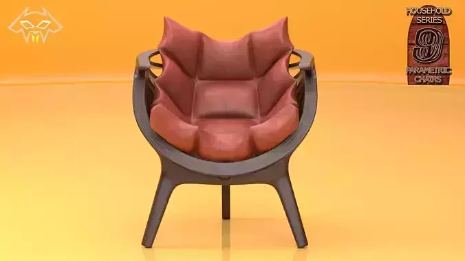 House Hold Series - 9 Parametric Chairs - Chair 4 Low-poly 3D model