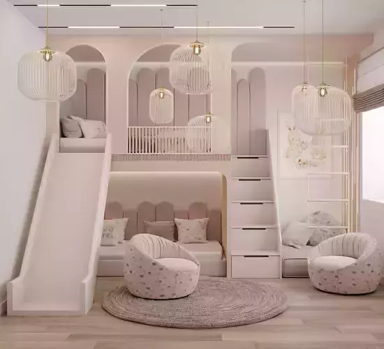 Childrens room for a girl 3D model