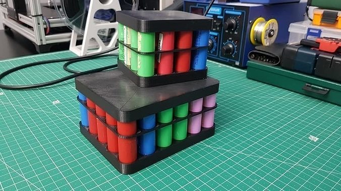 Large Battery Storage Printable Li-Ion battery holder 3D print model