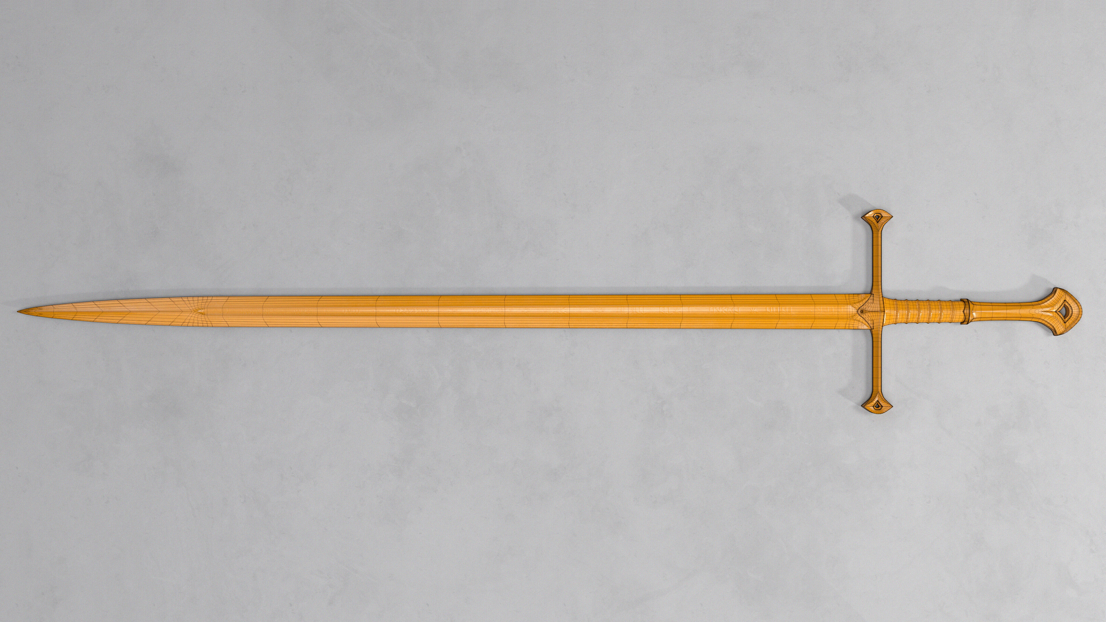Lord of the Rings sword Anduril - PBR legendary weapon Low-poly 3D model_10