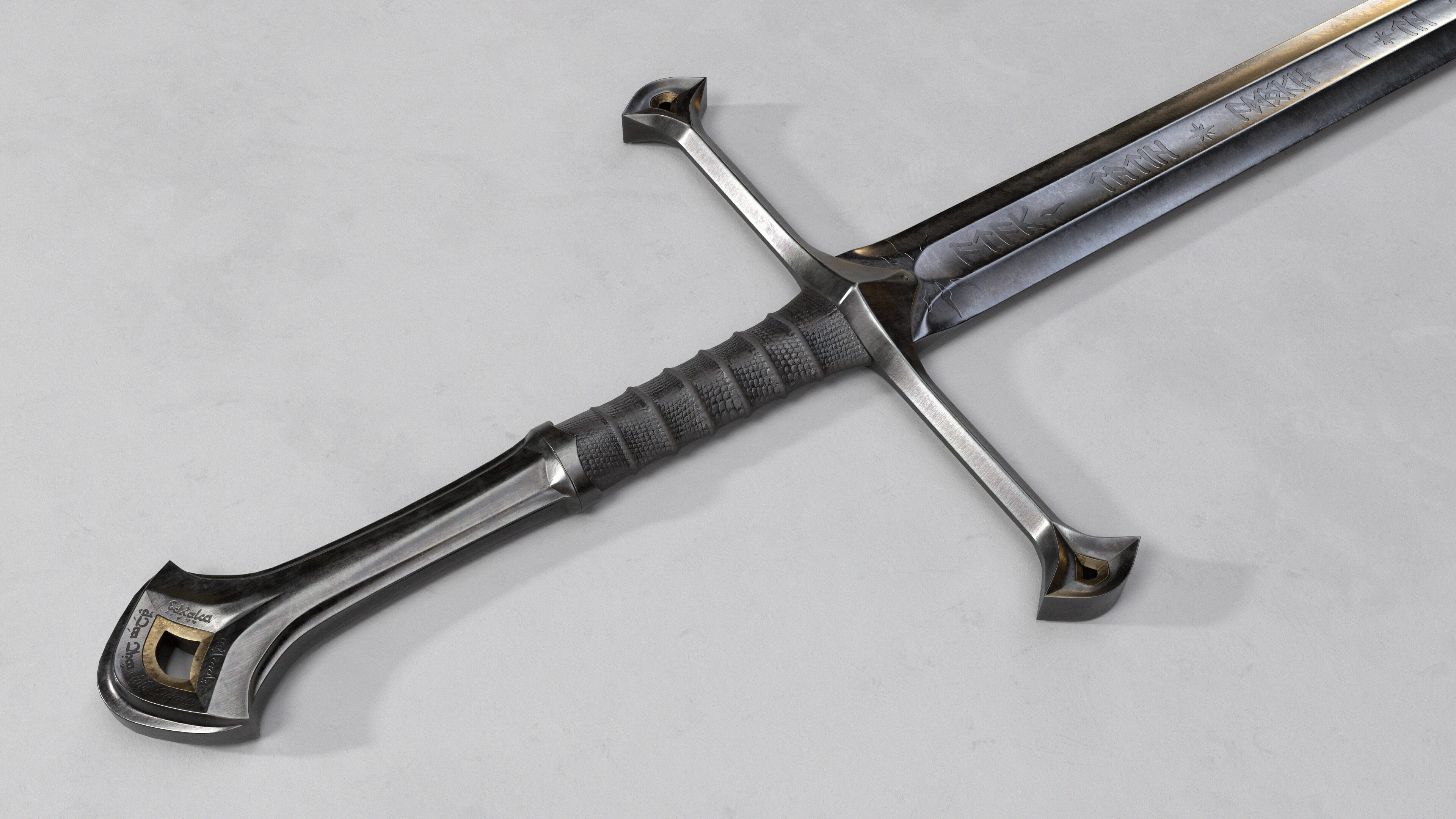 Lord of the Rings sword Anduril - PBR legendary weapon Low-poly 3D model_2