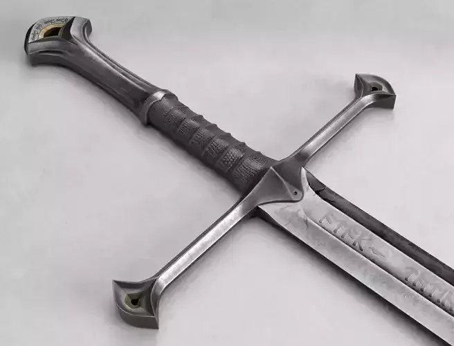 Lord of the Rings sword Anduril - PBR legendary weapon Low-poly 3D model