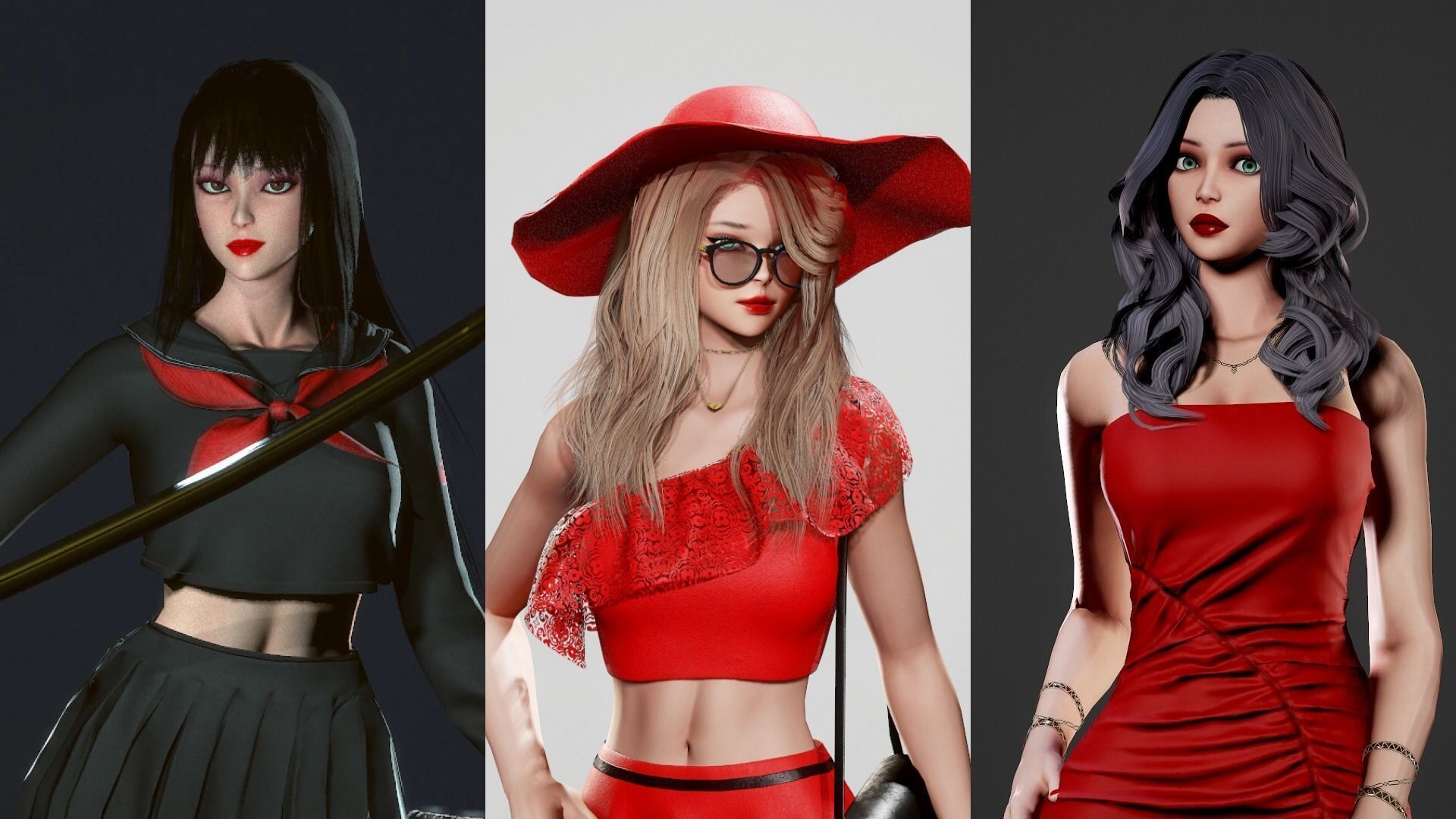 Common Cloth Girls Pack 3D Model Collection_5