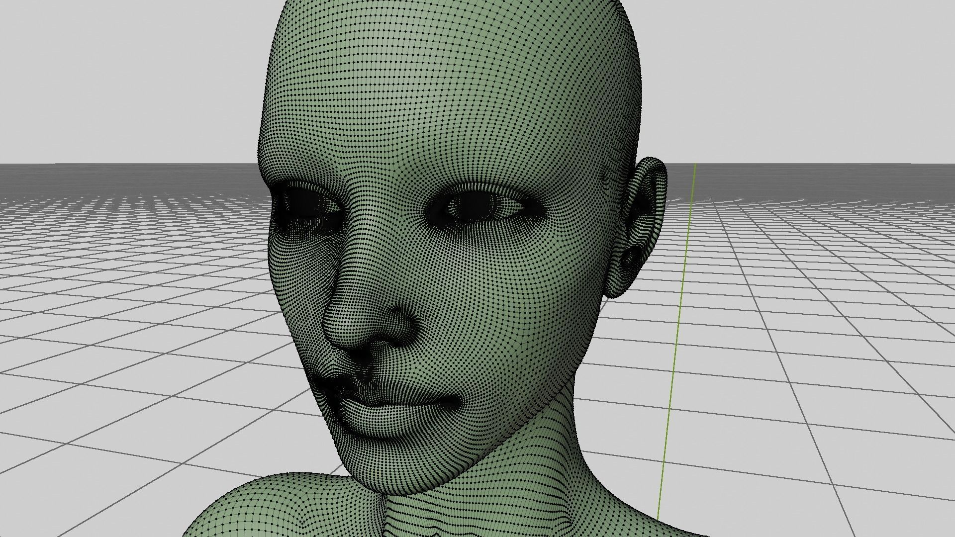 Angle girl kneeling Low-poly 3D model_9