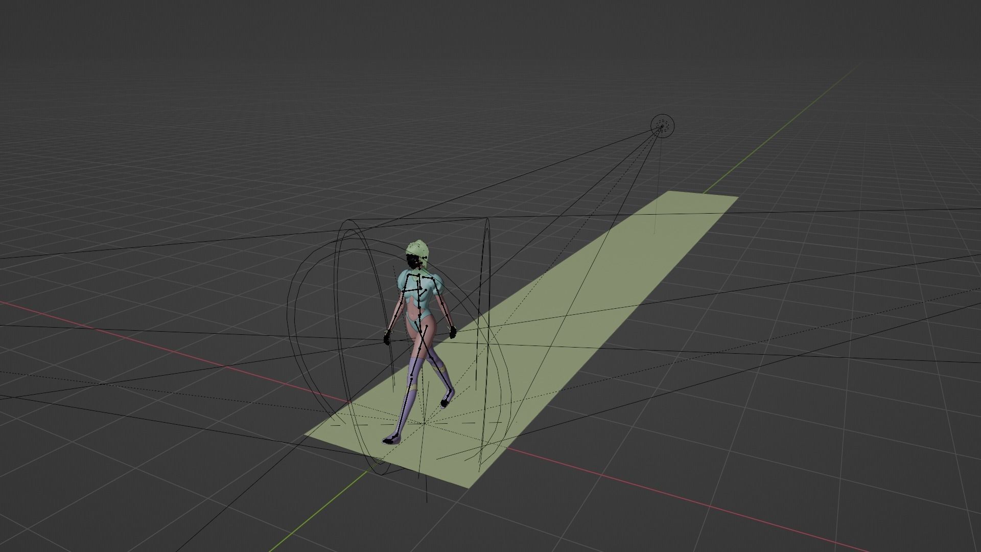 Angle girl kneeling Low-poly 3D model_19