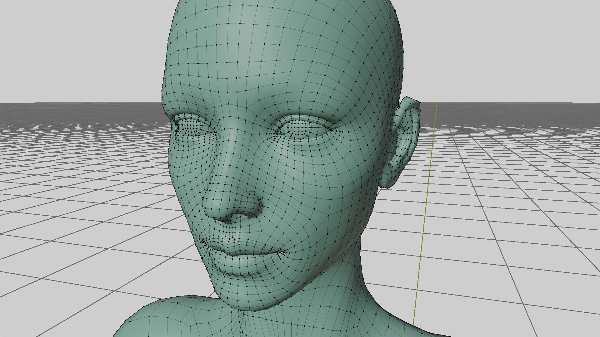 Angle girl kneeling Low-poly 3D model_18