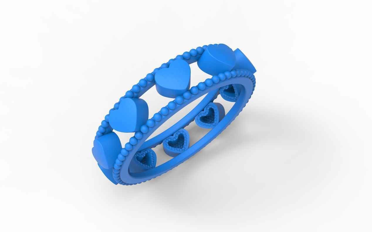 Heart Ring 1 3D print model_3