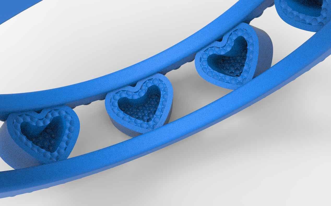 Heart Ring 1 3D print model_4
