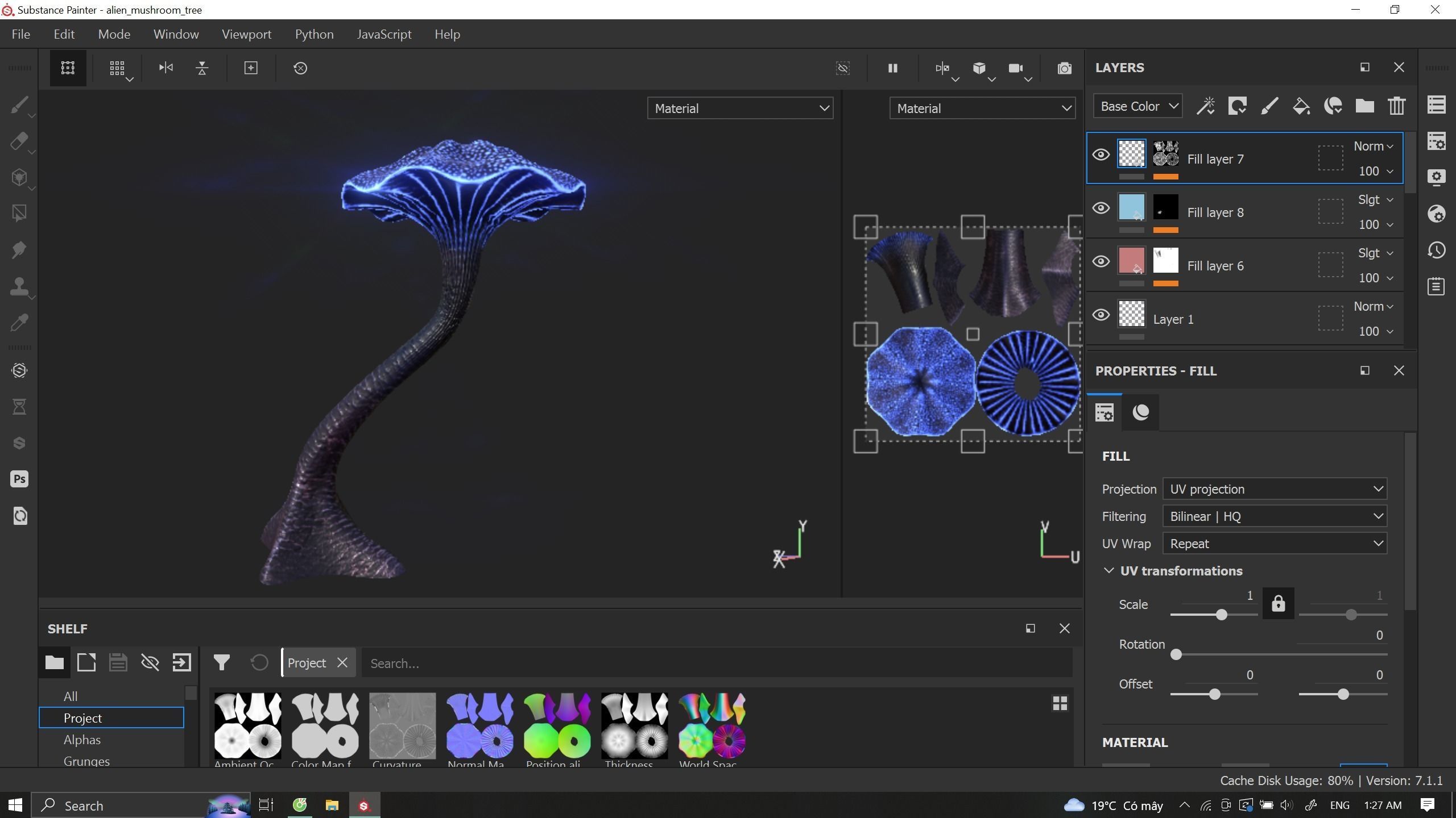 Alien Mushroom Tree Low-poly 3D model_11