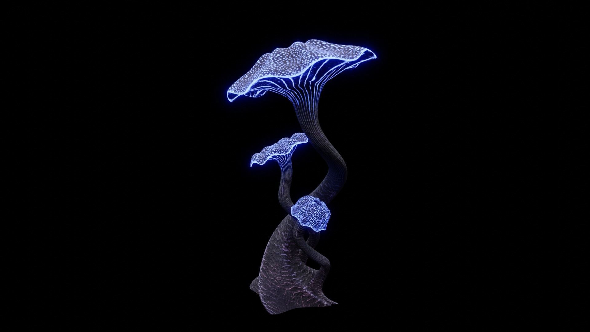 Alien Mushroom Tree Low-poly 3D model_2