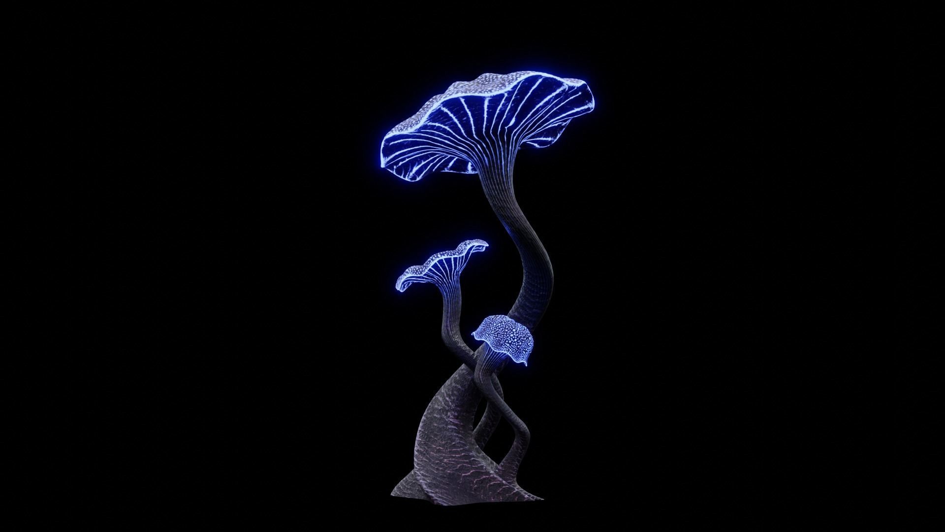 Alien Mushroom Tree Low-poly 3D model_6