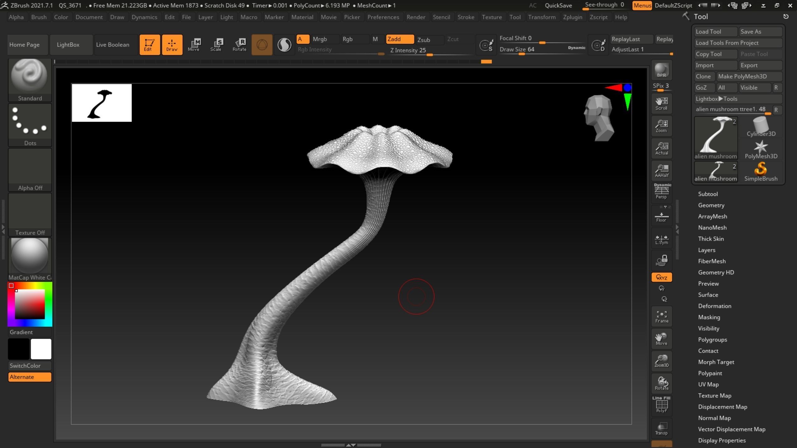 Alien Mushroom Tree Low-poly 3D model_12