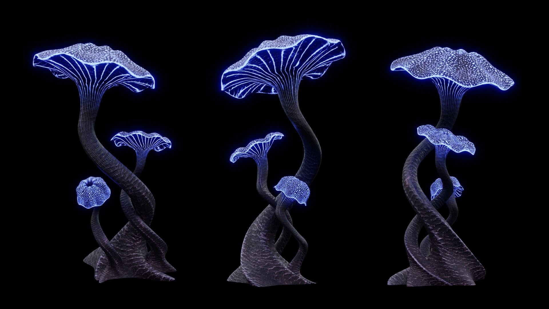 Alien Mushroom Tree Low-poly 3D model_4