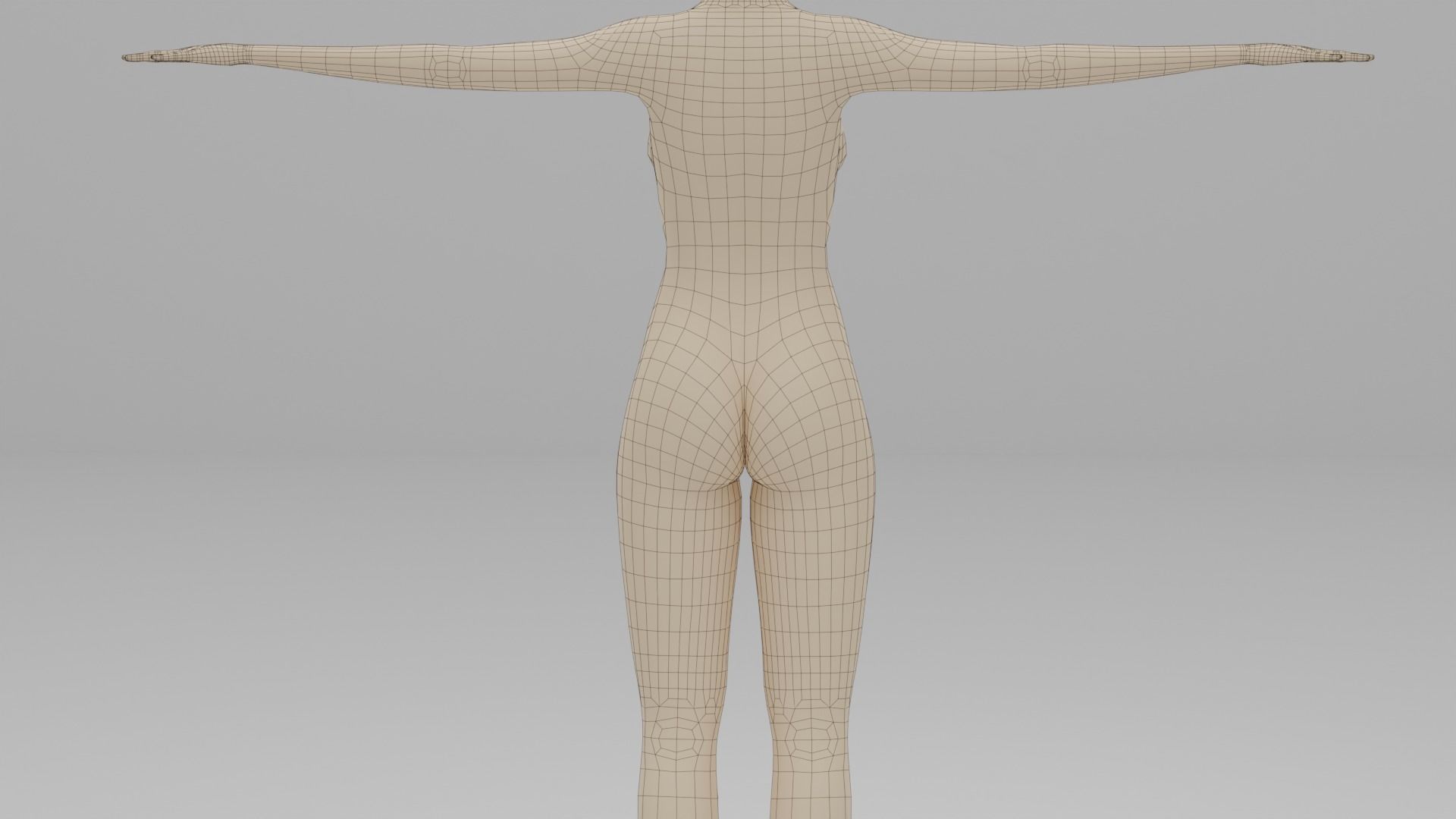 Female base mesh Free low-poly 3D model_4