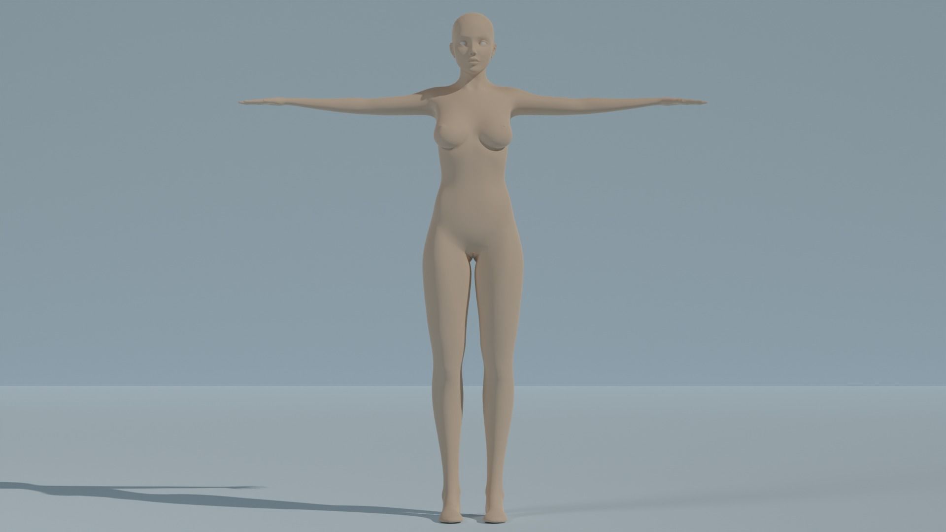 Female base mesh Free low-poly 3D model_13