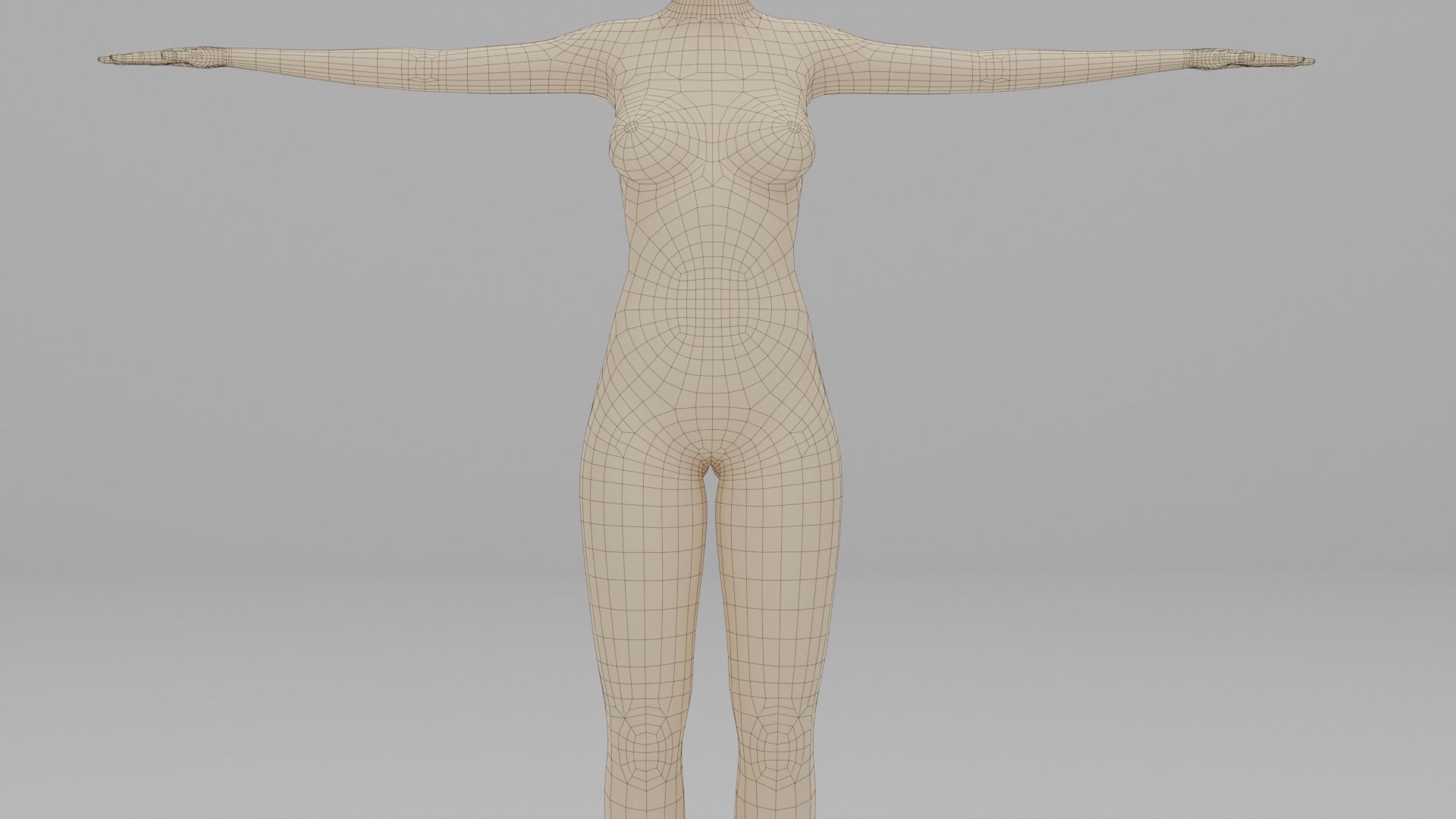 Female base mesh Free low-poly 3D model_3