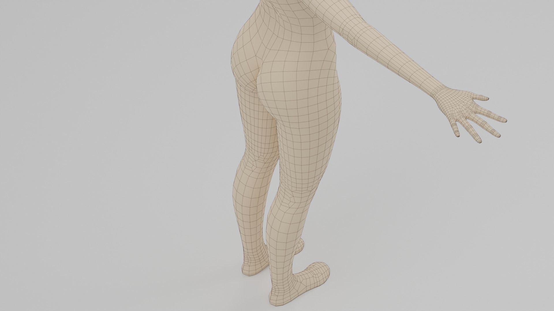Female base mesh Free low-poly 3D model_10