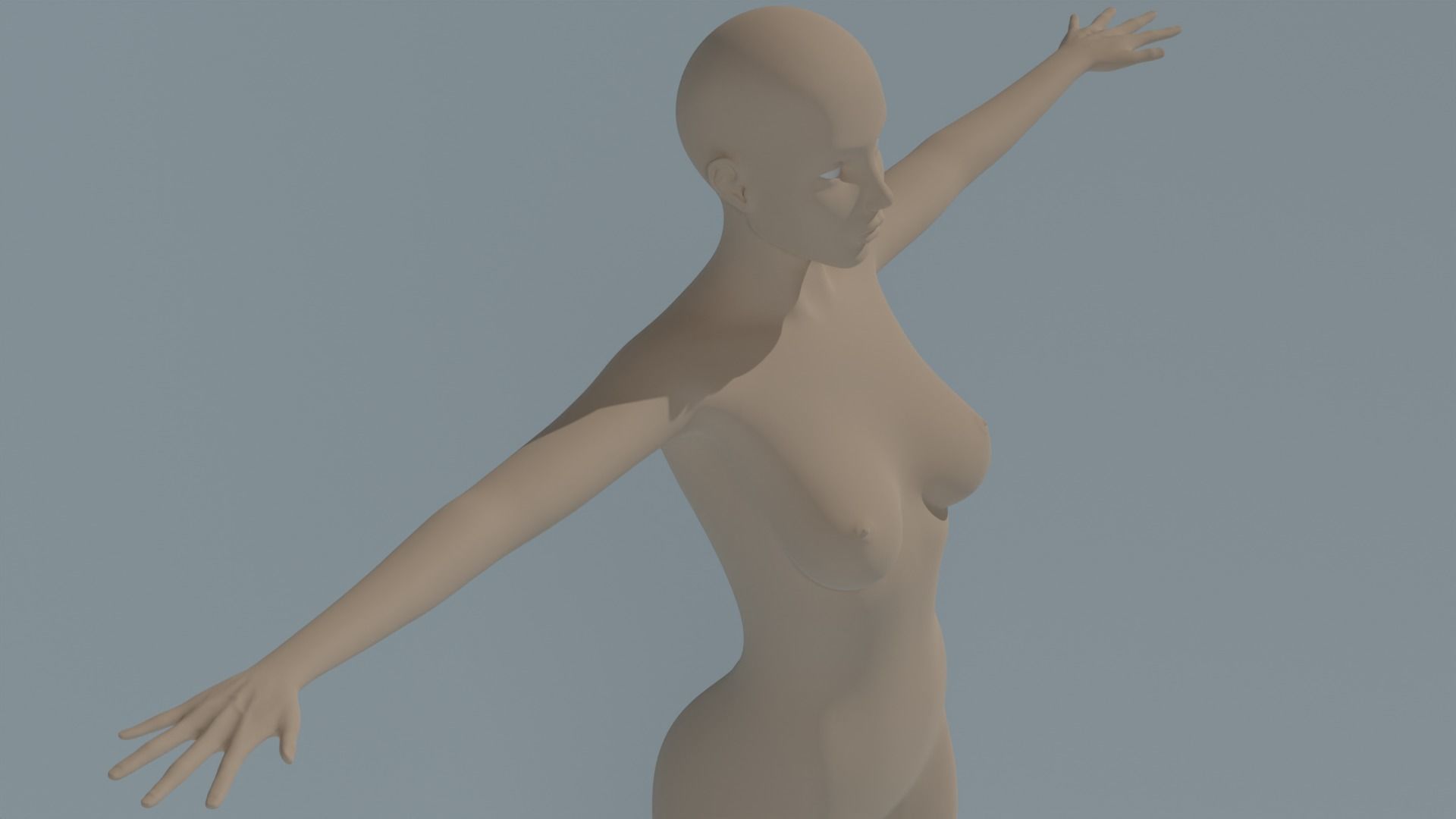 Female base mesh Free low-poly 3D model_16