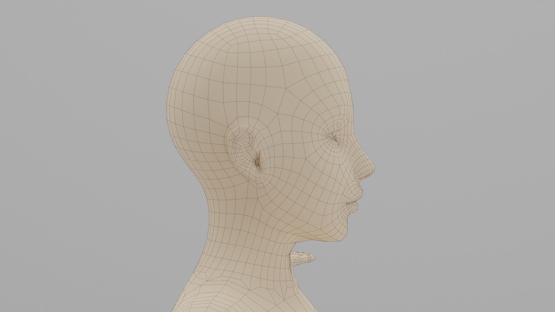 Female base mesh Free low-poly 3D model_7