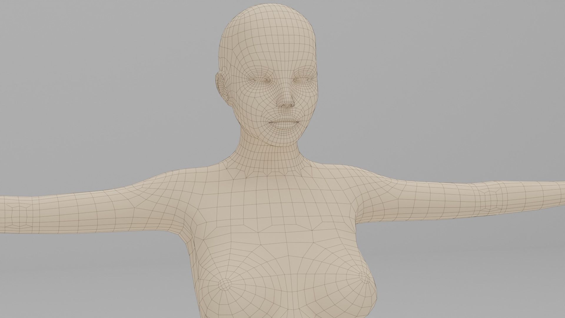 Female base mesh Free low-poly 3D model_6