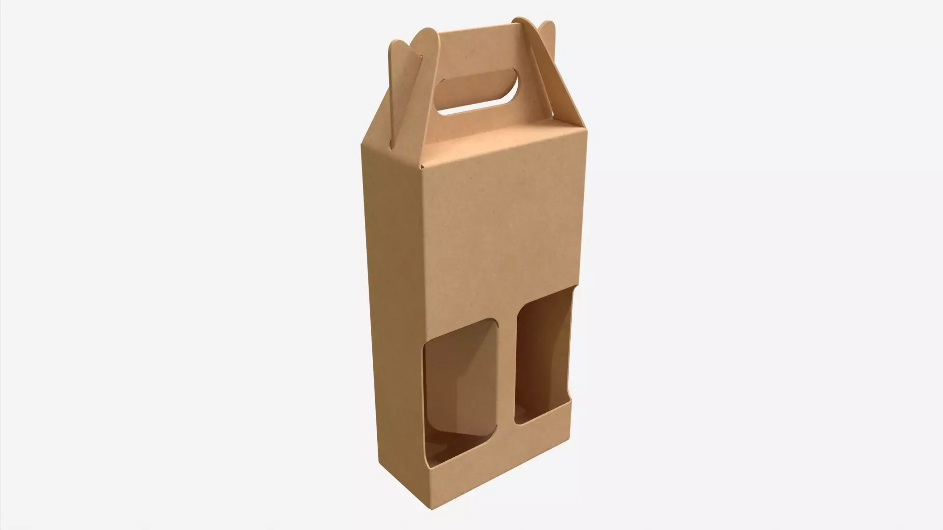 Bottle carboard gable box packaging 3D model_0