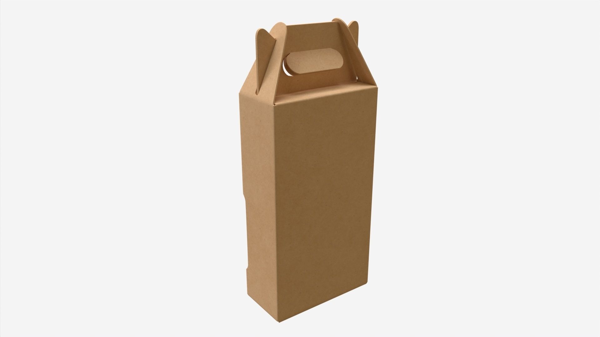 Bottle carboard gable box packaging 3D model_1