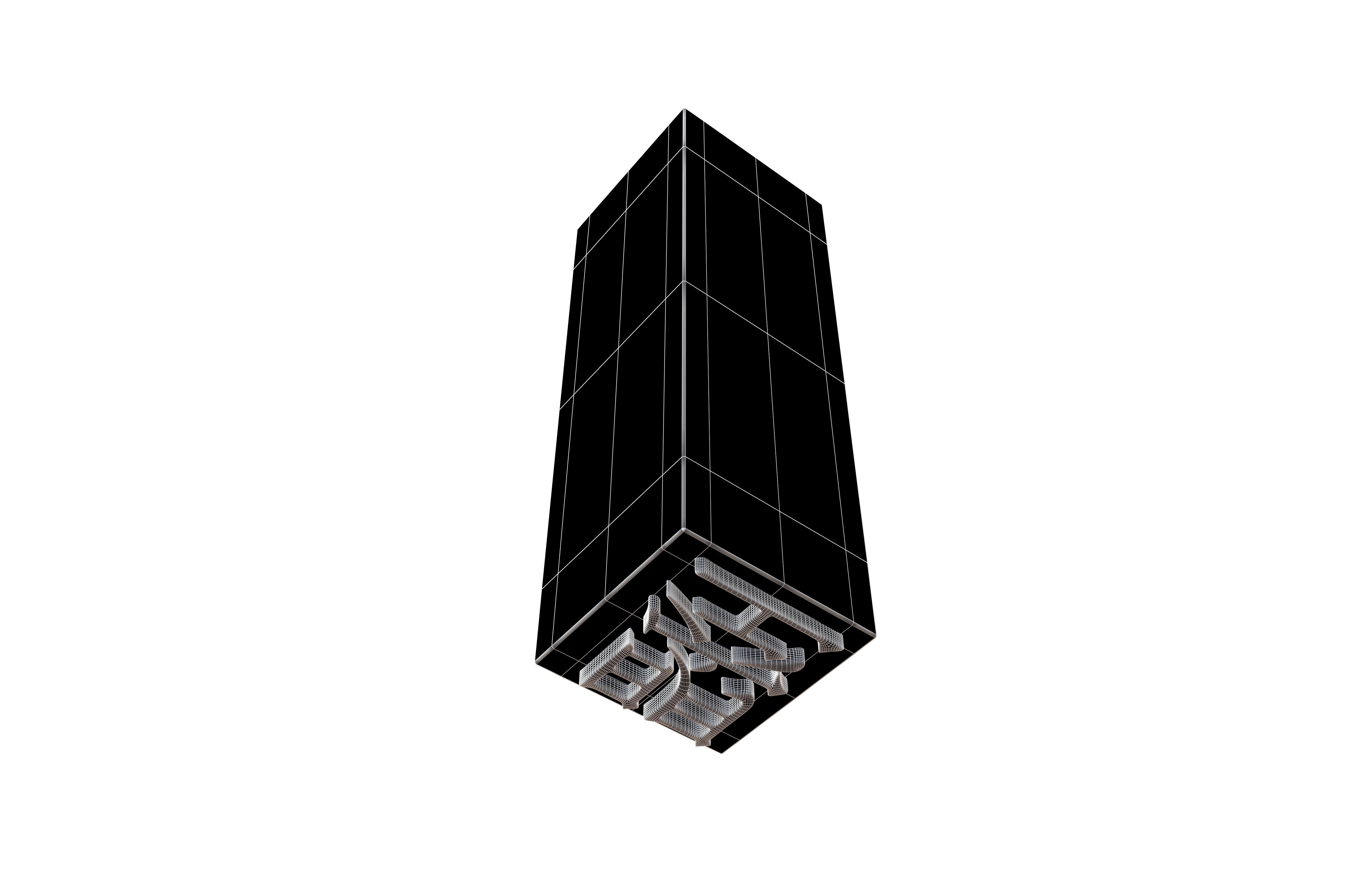 Movable Type Printing Word Seal Zhao v1 001 Low-poly 3D model_6