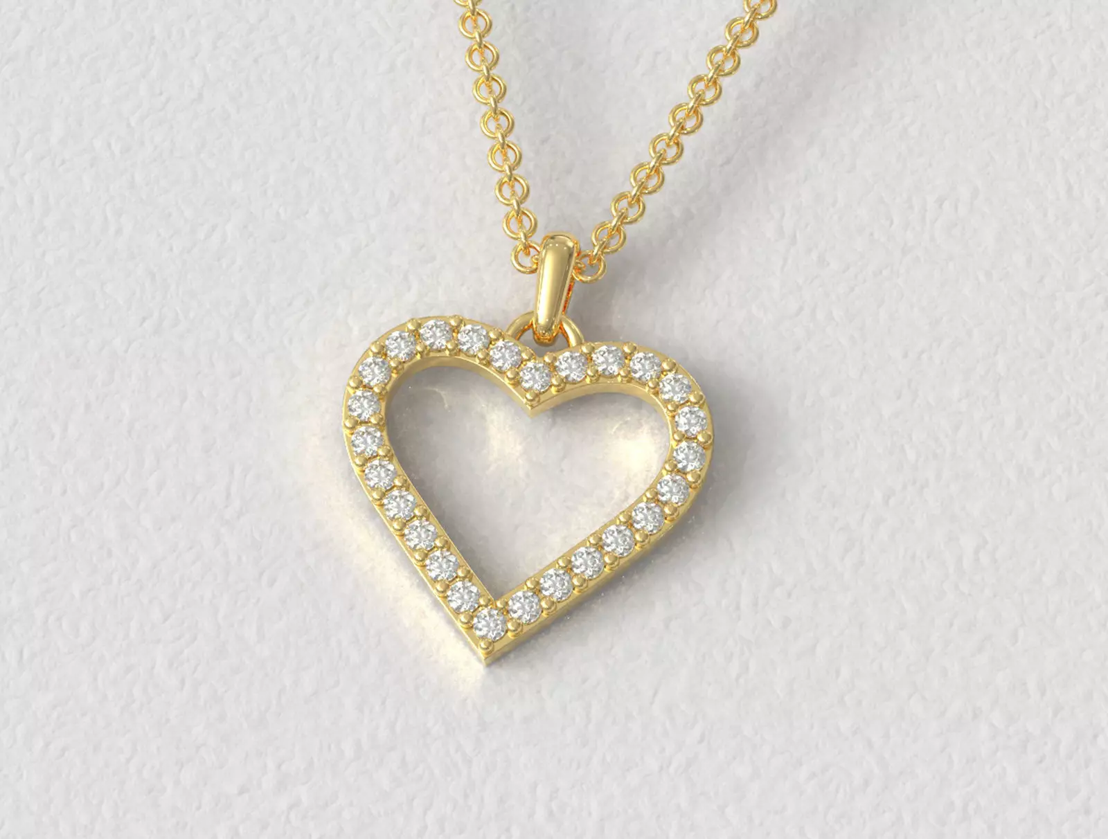 Diamond Heart Pendant 3D print model